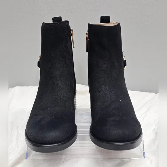 TOMMY HILFIGER Women's Black Suede Imiera Zippered Ankle Boots Size 9.5 NEW - Picture 4 of 11